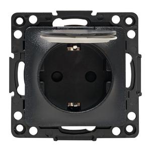 Розетка 1-м СП Стокгольм 16А IP44 с заземл. защ. шторки с крышкой механизм черн. PROxima EKF EZR16-028-10-44
