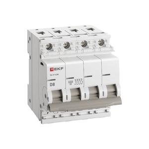 Выключатель автоматический 4п D 8А 4.5кА ВА 47-63N PROxima EKF M634408D