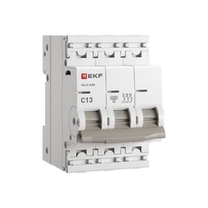 Выключатель автоматический модульный 3п C 13А 6кА ВА 47-63N PROxima EKF M636313C