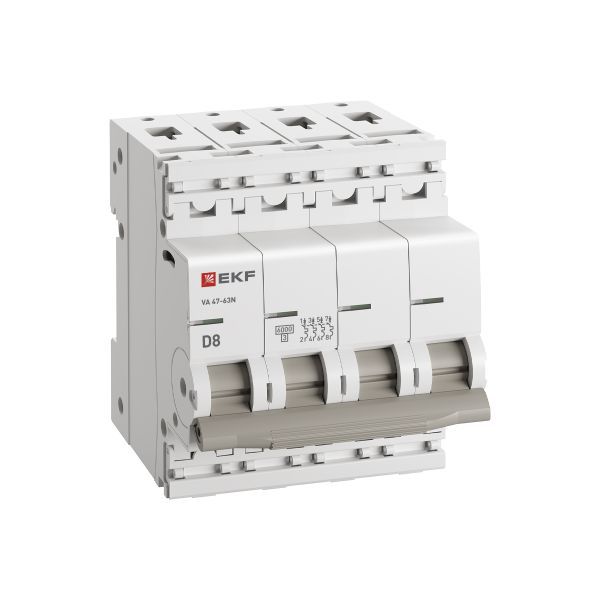 Выключатель автоматический модульный 4п D 8А 6кА ВА 47-63N PROxima EKF M636408D