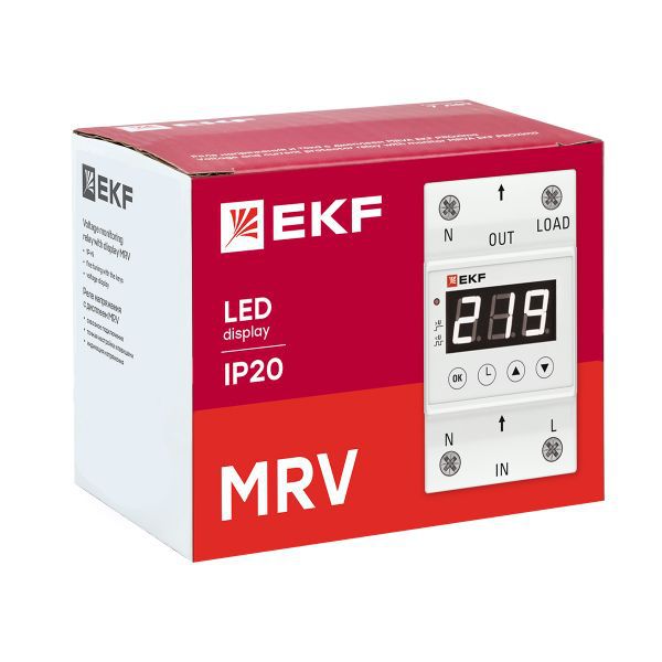 Реле напряжения с дисплеем MRV 50А PROxima EKF MRV-50A