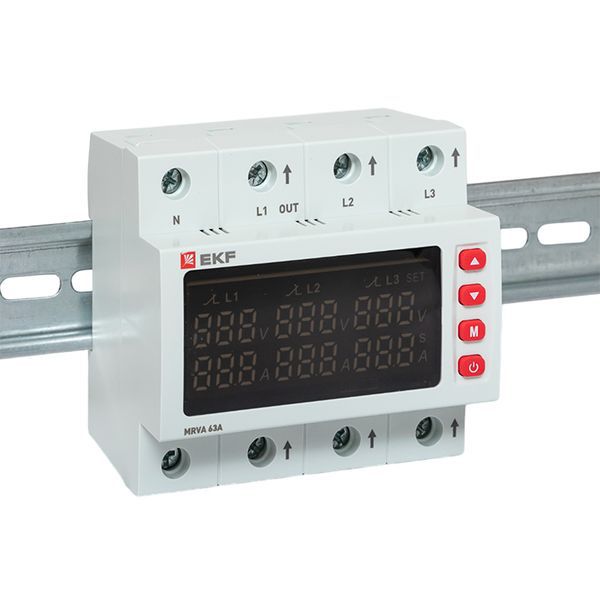 Реле напряжения и тока 3ф MRVA 63А с дисплеем EKF MRVA-3-63A-v2