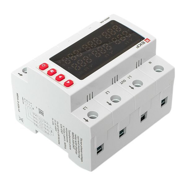 Реле напряжения и тока 3ф MRVA 63А с дисплеем EKF MRVA-3-63A-v2