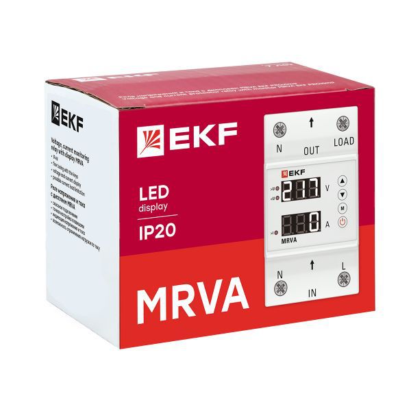 Реле напряжения и тока с дисплеем MRVA 50А PROxima EKF MRVA-50A