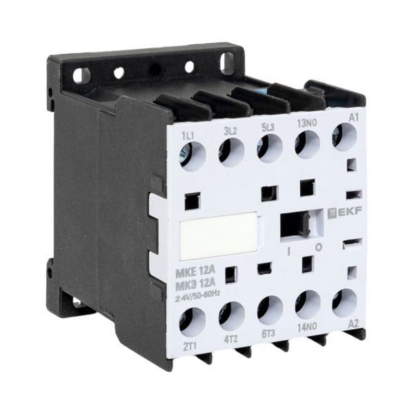 Контактор МКЭ-1 12А кат. 24В AC 1НО EKF Mctr-s-12-24