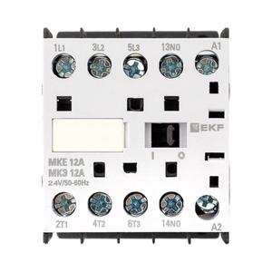 Контактор МКЭ-1 12А кат. 24В AC 1НО EKF Mctr-s-12-24