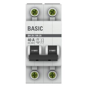 Выключатель нагрузки 2п 40А ВН-29 Basic EKF SL29-2-40-bas