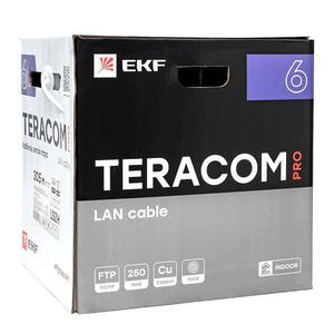 Кабель витая пара F/UTP кат.6 4 пары solid 23AWG оболочка LSZH нг(А)-HF сер. (уп.305м) TERACOM PRO EKF TRP-6FTP-04LSH-GY-IN3