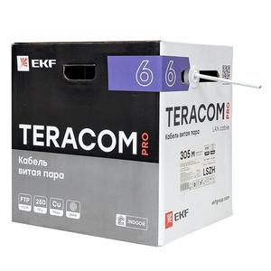 Кабель витая пара F/UTP кат.6 4 пары solid 23AWG оболочка LSZH нг(А)-HF сер. (уп.305м) TERACOM PRO EKF TRP-6FTP-04LSH-GY-IN3