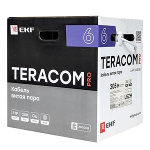 Кабель витая пара F/UTP кат.6 4 пары solid 23AWG оболочка LSZH нг(А)-HF сер. (уп.305м) TERACOM PRO EKF TRP-6FTP-04LSH-GY-IN3