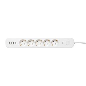 Удлинитель 5х5м IP20 2USB 2.4А+2type-C LUX 1.5кв.мм EKF UBA-LUX-505-TC