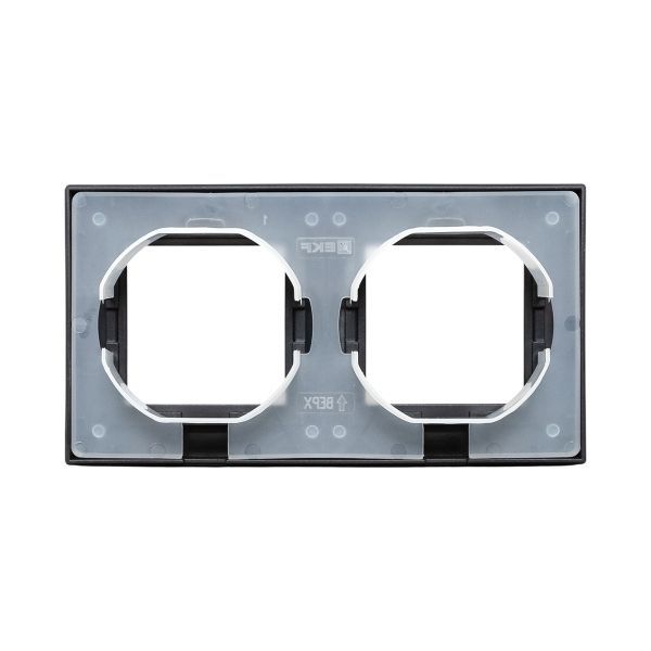Рамка 2-м Эпика IP44 пластик черн. EKF UP1-FPB-02-44