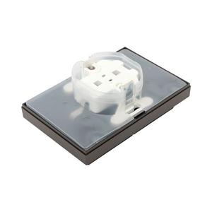 Розетка 2-м СП Эпика 16А IP44 с заземл. защ. шторки с рамкой с крышками механизм мокко EKF UP1-SOM-211-44