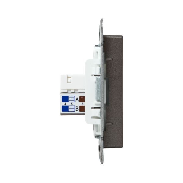 Розетка компьютерная 2-м СП Эпика RJ45 кат.5 механизм мокко EKF UP1-SOM-2RJ45-5