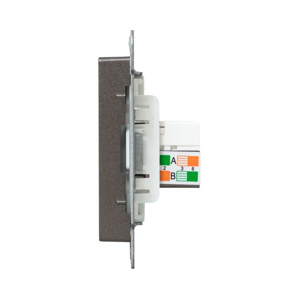Розетка компьютерная 2-м СП Эпика RJ45 кат.5 механизм мокко EKF UP1-SOM-2RJ45-5