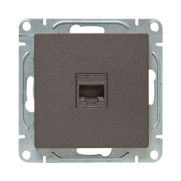 Розетка компьютерная СП Эпика RJ45 кат.5 механизм мокко EKF UP1-SOM-RJ45-5