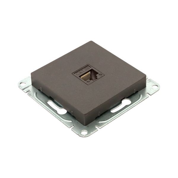 Розетка компьютерная СП Эпика RJ45 кат.5 механизм мокко EKF UP1-SOM-RJ45-5