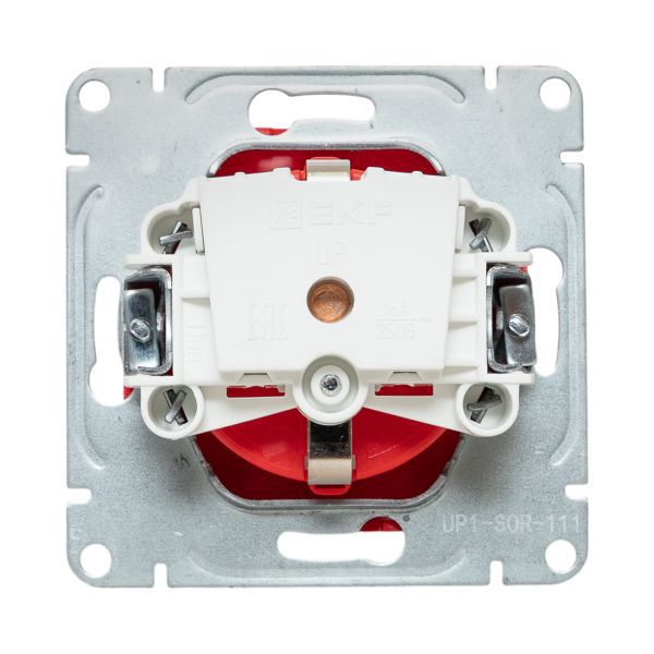 Розетка СП Эпика 16А с заземл. защ. шторки механизм красн. EKF UP1-SOR-111