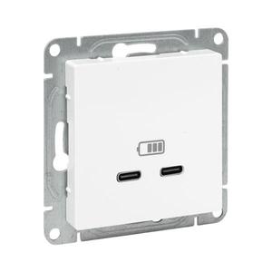 Розетка 2-м СП Эпика USB-C механизм бел. EKF UP1-SOW-2USBC