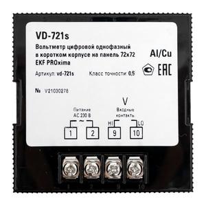 Вольтметр цифровой VD-721s на панель 72х72 (квадратный вырез) 1ф в коротком корпусе PROxima EKF VD-721s