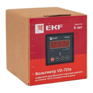Вольтметр цифровой VD-721s на панель 72х72 (квадратный вырез) 1ф в коротком корпусе PROxima EKF VD-721s
