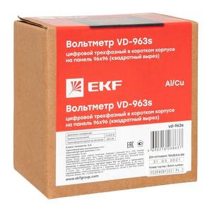 Вольтметр цифровой VD-963s на панель 96х96 (квадратный вырез) 3ф в коротком корпусе PROxima EKF VD-963s