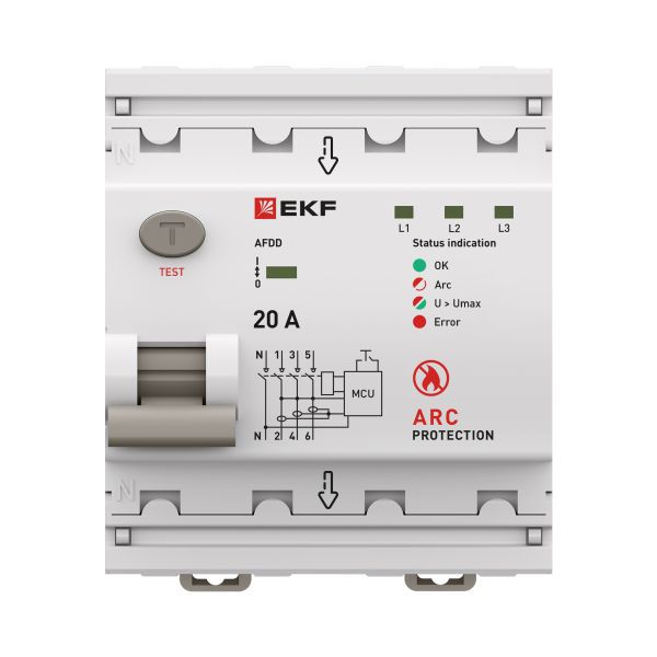 Устройство защиты от дугового пробоя (УЗДП) 3P+N 20А PROxima EKF afdd-4-20-pro