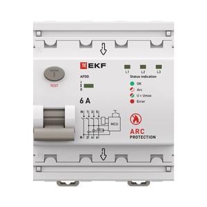 Устройство защиты от дугового пробоя (УЗДП) 3P+N 6А PROxima EKF afdd-4-6-pro