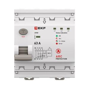 Устройство защиты от дугового пробоя (УЗДП) 3P+N 63А PROxima EKF afdd-4-63-pro