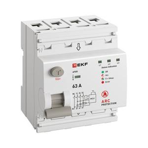 Устройство защиты от дугового пробоя (УЗДП) 3P+N 63А PROxima EKF afdd-4-63-pro