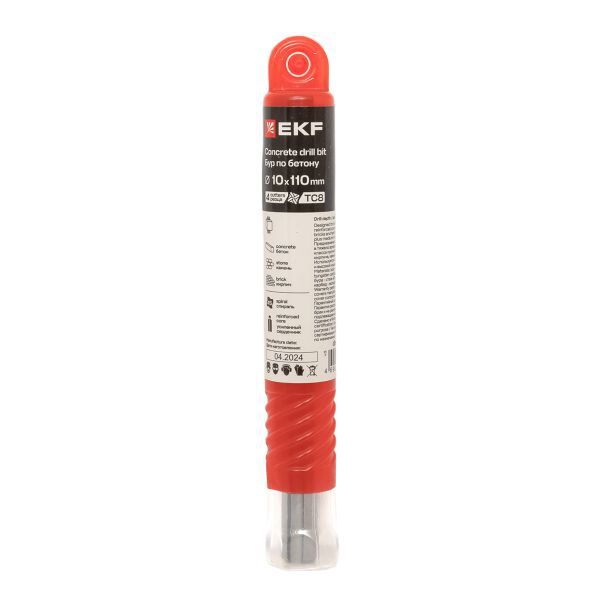 Бур по бетону SDS-plus 10х110 мм (4 резца) Professional EKF db-10-110-4x4-ue