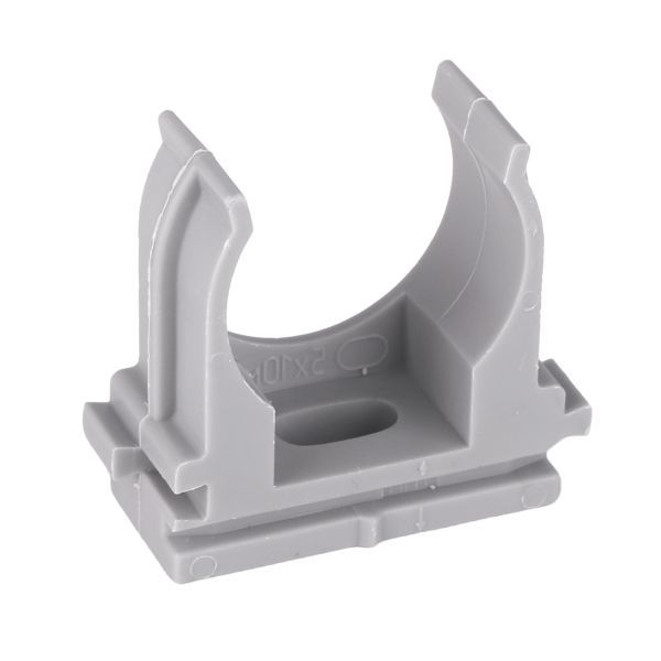 Держатель для труб (клипса) для ручного монтажа d25мм сер. Plast (уп.10шт) EKF derj-z-25sn-r
