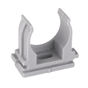 Держатель для труб (клипса) для ручного монтажа d25мм сер. Plast (уп.10шт) EKF derj-z-25sn-r