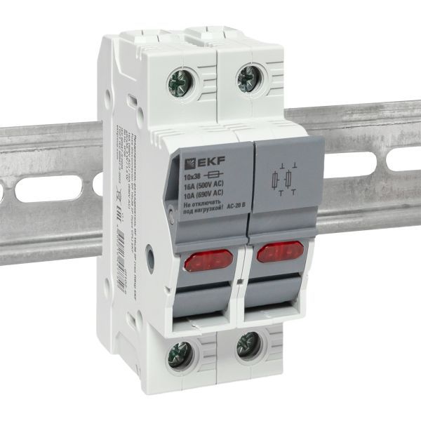 Предохранитель-разъединитель DF 10х38 2п (тип ПВЦ) EKF df102-e