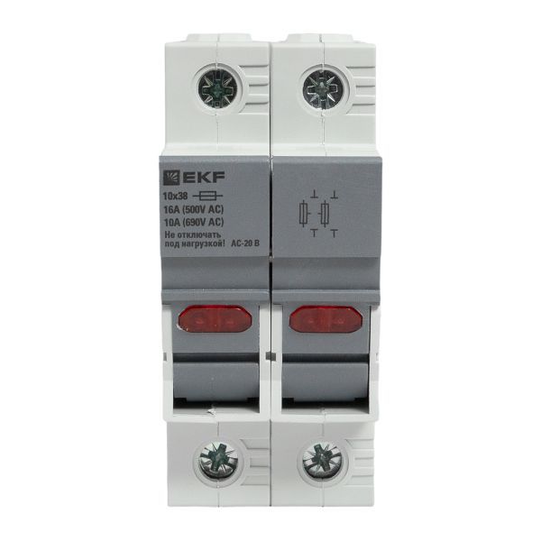 Предохранитель-разъединитель DF 10х38 2п (тип ПВЦ) EKF df102-e