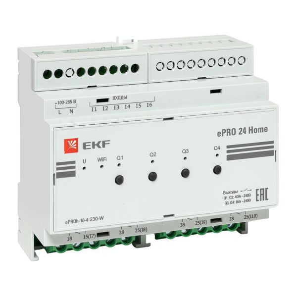 Контроллер ePRO 24 удаленного управления 6вх\4вых 230В WiFi Home EKF ePRO-h-10-4-230-W