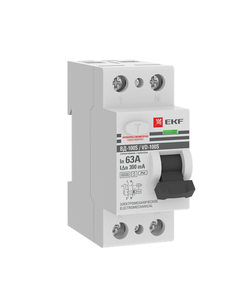 Выключатель дифференциального тока (УЗО) 2п 63А 300мА тип АС 6кА ВД-100 (S) электромеханич. PROxima EKF elcb-2-6-63-300S-em-pro