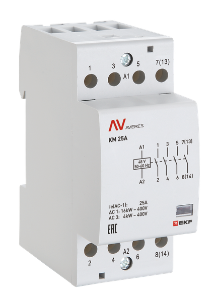 Контактор модульный КМ 40А 2NC 48В AC (2 мод.) AVERES EKF km-av-2-40-02-48V