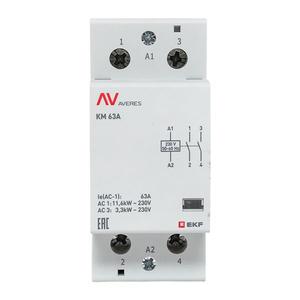Контактор модульный КМ 63А 2NО 230В AC (2 мод.) AVERES EKF km-av-2-63-20-230V