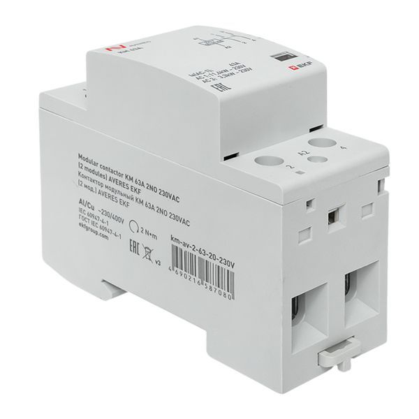 Контактор модульный КМ 63А 2NО 230В AC (2 мод.) AVERES EKF km-av-2-63-20-230V
