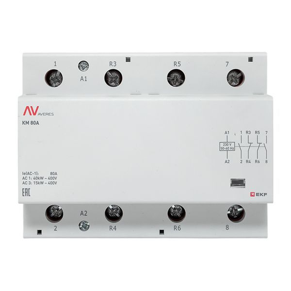 Контактор модульный КМ 80А 2NO+2NC 230В AC (6 мод.) AVERES EKF km-av-6-80-22-230V