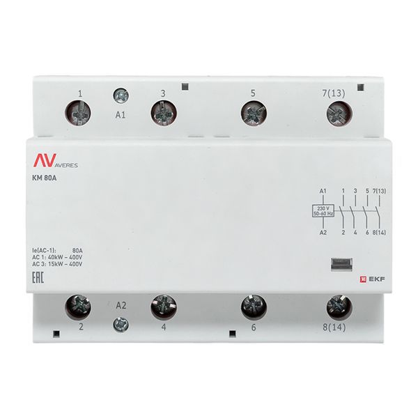 Контактор модульный КМ 80А 4NO 230В AC (6 мод.) AVERES EKF km-av-6-80-40-230V