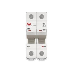 Выключатель автоматический модульный 2п B 1А 10кА AV-10 AVERES EKF mcb10-2-01B-av