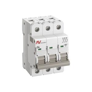Выключатель автоматический модульный 3п C 4А 10кА AV-10 AVERES EKF mcb10-3-04C-av