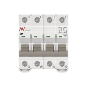 Выключатель автоматический модульный 4п K 1А 10кА AV-10 DC AVERES EKF mcb10-DC-4-01K-av