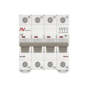 Выключатель автоматический модульный 4п L 1А 10кА AV-10 DC AVERES EKF mcb10-DC-4-01L-av