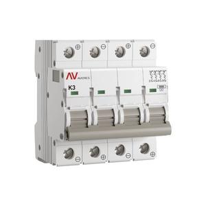 Выключатель автоматический модульный 4п K 3А 10кА AV-10 DC AVERES EKF mcb10-DC-4-03K-av