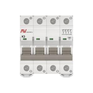 Выключатель автоматический модульный 4п K 3А 10кА AV-10 DC AVERES EKF mcb10-DC-4-03K-av