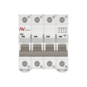Выключатель автоматический модульный 4п K 4А 10кА AV-10 DC AVERES EKF mcb10-DC-4-04K-av