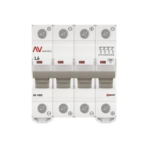 Выключатель автоматический модульный 4п L 6А 10кА AV-10 DC AVERES EKF mcb10-DC-4-06L-av